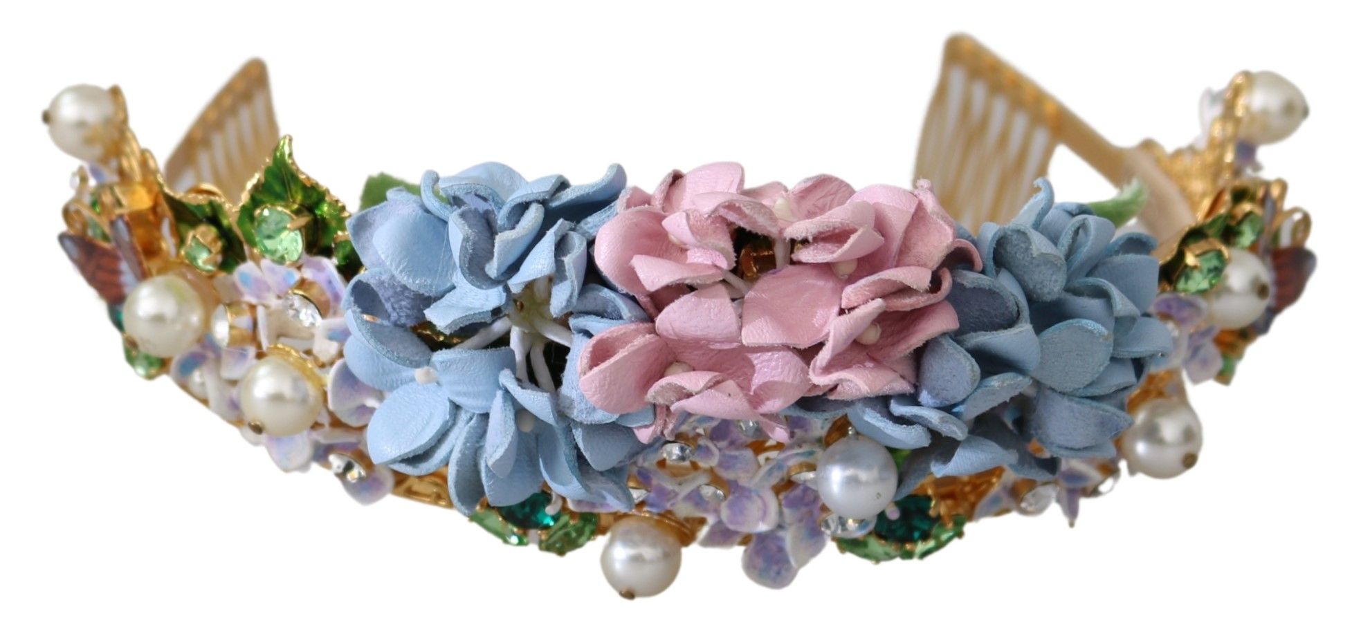 Dolce & Gabbana Dolce & Gabbana Gold Crystal Purple Hortensia Headband Crown Women's Diadem
