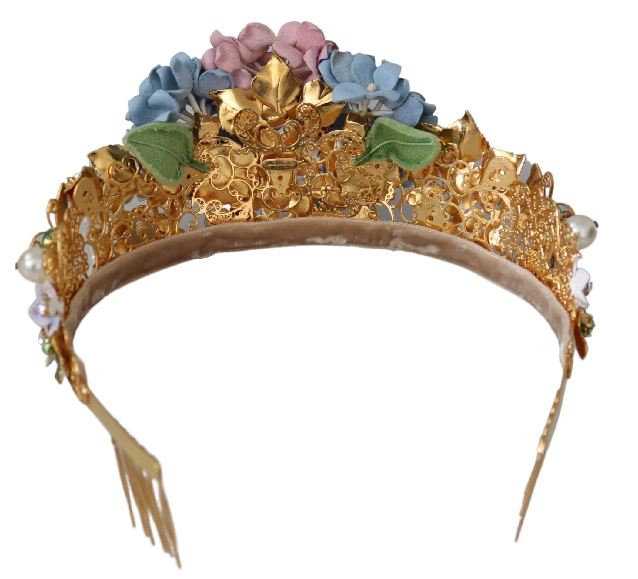 Dolce & Gabbana Dolce & Gabbana Gold Crystal Purple Hortensia Headband Crown Women's Diadem
