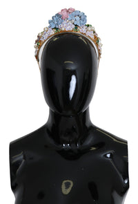 Dolce & Gabbana Dolce & Gabbana Gold Crystal Purple Hortensia Headband Crown Women's Diadem
