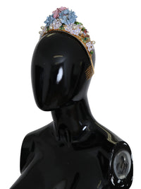 Dolce & Gabbana Dolce & Gabbana Gold Crystal Purple Hortensia Headband Crown Women's Diadem