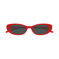 Gucci Sunglasses Oval Full Rim, Shiny Red Frame and Smoke Lens GG1680S005