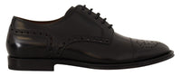 Dolce & Gabbana Dolce & Gabbana Black Leather Wingtip Mens Formal Derby Men's Shoes
