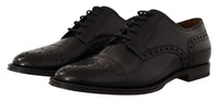 Dolce & Gabbana Dolce & Gabbana Black Leather Wingtip Mens Formal Derby Men's Shoes