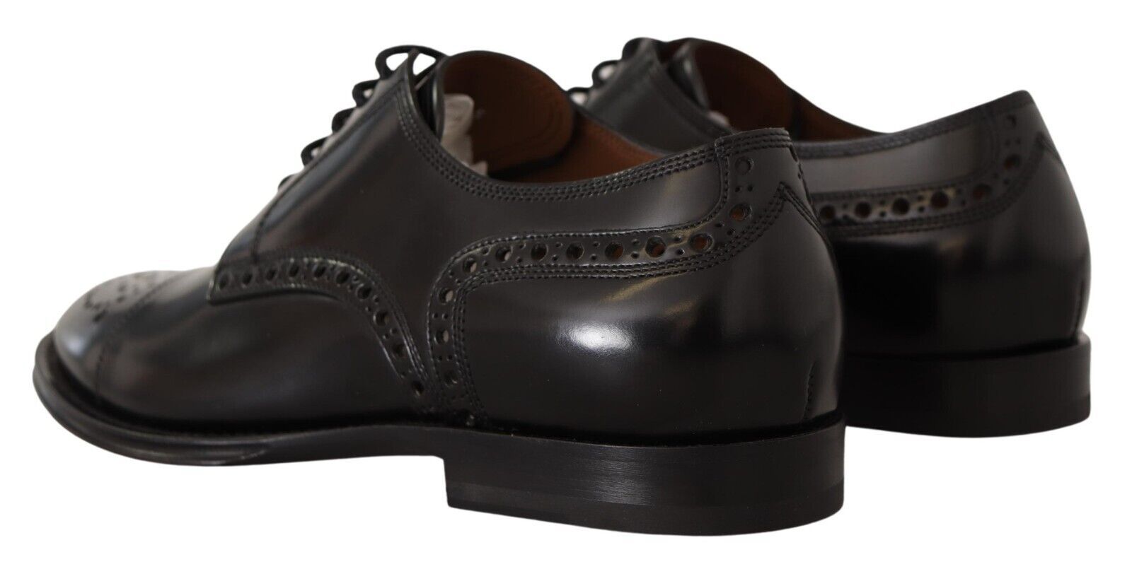 Dolce & Gabbana Dolce & Gabbana Black Leather Wingtip Mens Formal Derby Men's Shoes
