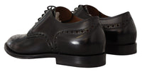 Dolce & Gabbana Dolce & Gabbana Black Leather Wingtip Mens Formal Derby Men's Shoes