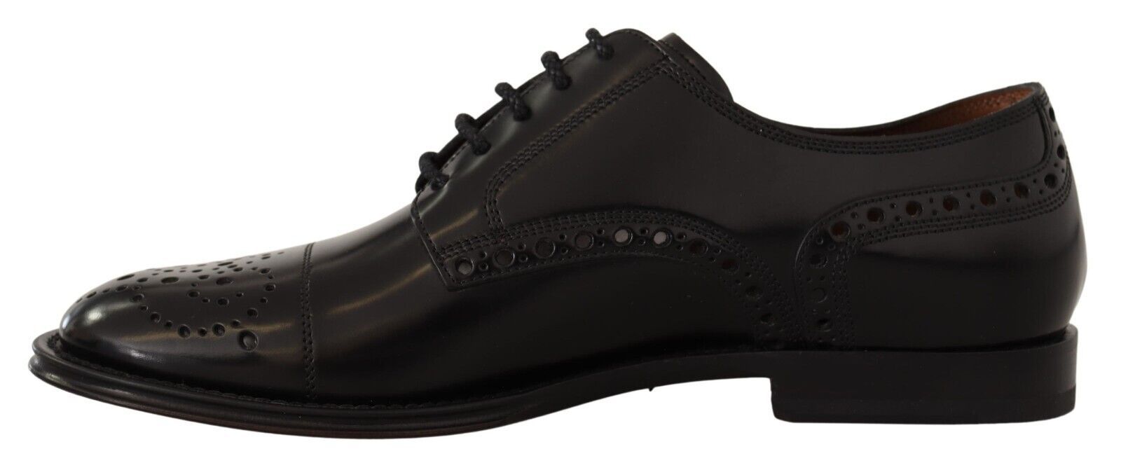 Dolce & Gabbana Dolce & Gabbana Black Leather Wingtip Mens Formal Derby Men's Shoes