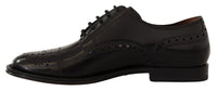 Dolce & Gabbana Dolce & Gabbana Black Leather Wingtip Mens Formal Derby Men's Shoes