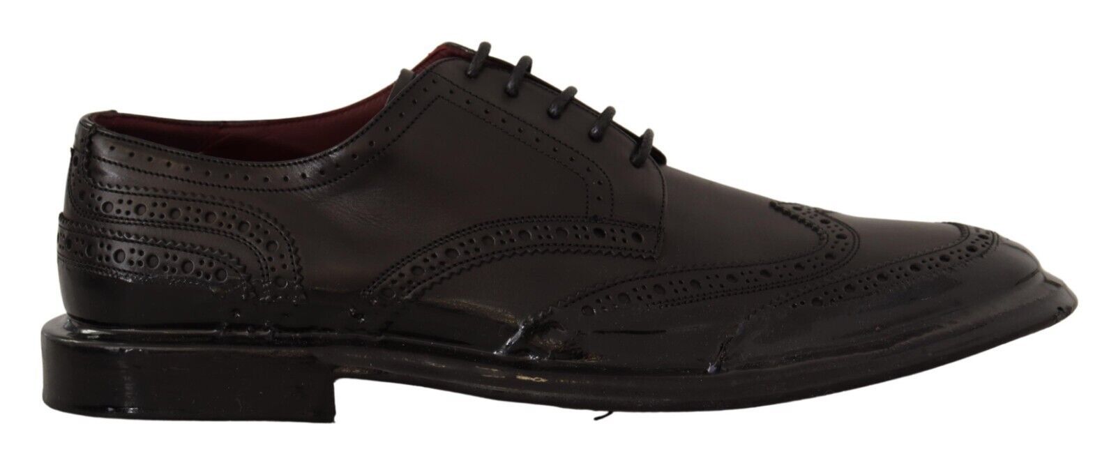 Dolce & Gabbana Dolce & Gabbana Black Leather Oxford Wingtip Formal Derby Men's Shoes
