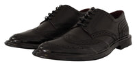 Dolce & Gabbana Dolce & Gabbana Black Leather Oxford Wingtip Formal Derby Men's Shoes