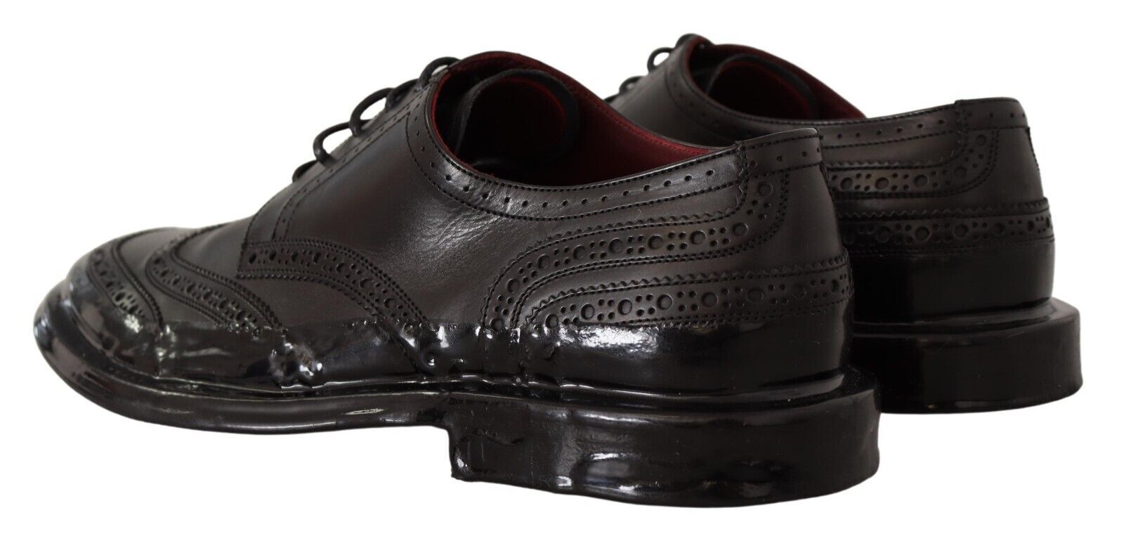Dolce & Gabbana Dolce & Gabbana Black Leather Oxford Wingtip Formal Derby Men's Shoes