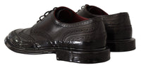 Dolce & Gabbana Dolce & Gabbana Black Leather Oxford Wingtip Formal Derby Men's Shoes