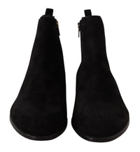 Dolce & Gabbana Black Suede Leather Chelsea Mens Boots Men's Shoes