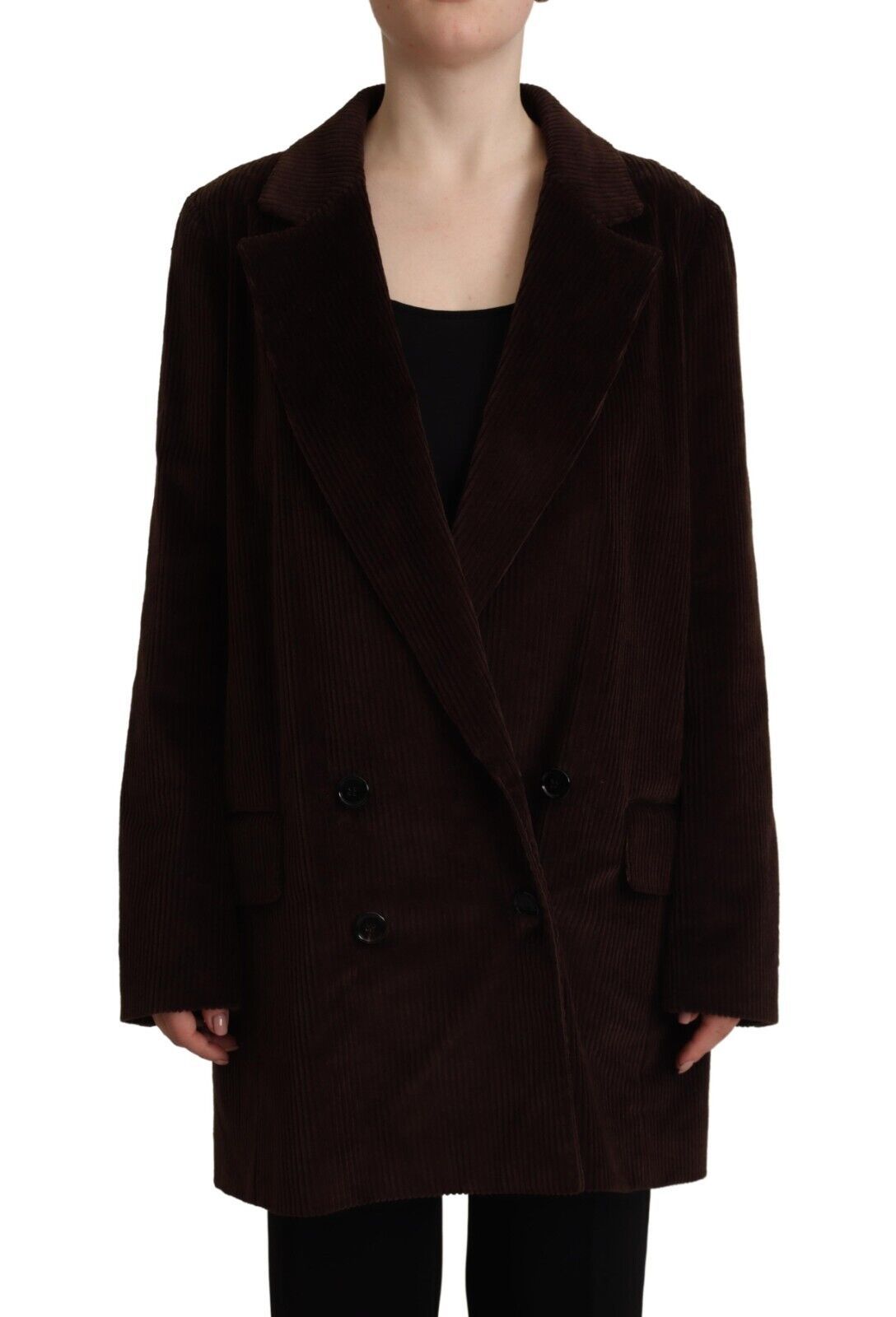 Dolce & Gabbana Dolce & Gabbana Bordeaux Corduroy Cotton Blazer Oversized Women's Jacket