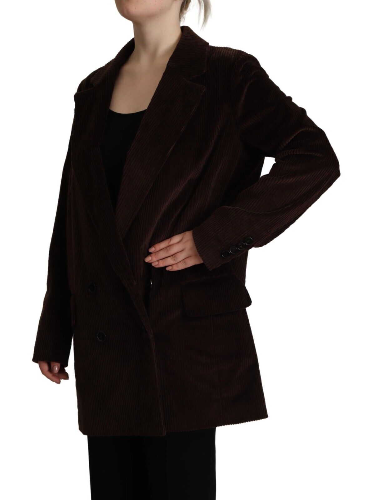 Dolce & Gabbana Dolce & Gabbana Bordeaux Corduroy Cotton Blazer Oversized Women's Jacket