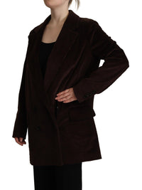 Dolce & Gabbana Dolce & Gabbana Bordeaux Corduroy Cotton Blazer Oversized Women's Jacket