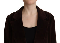 Dolce & Gabbana Dolce & Gabbana Bordeaux Corduroy Cotton Blazer Oversized Women's Jacket