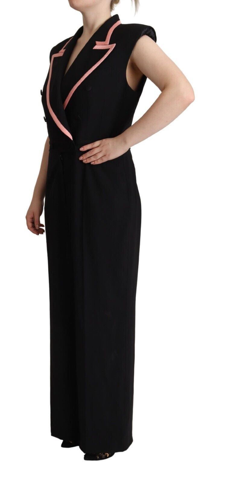 Dolce & Gabbana Dolce & Gabbana Black Wool Blend Sleeveless Jumpsuit Women's Dress