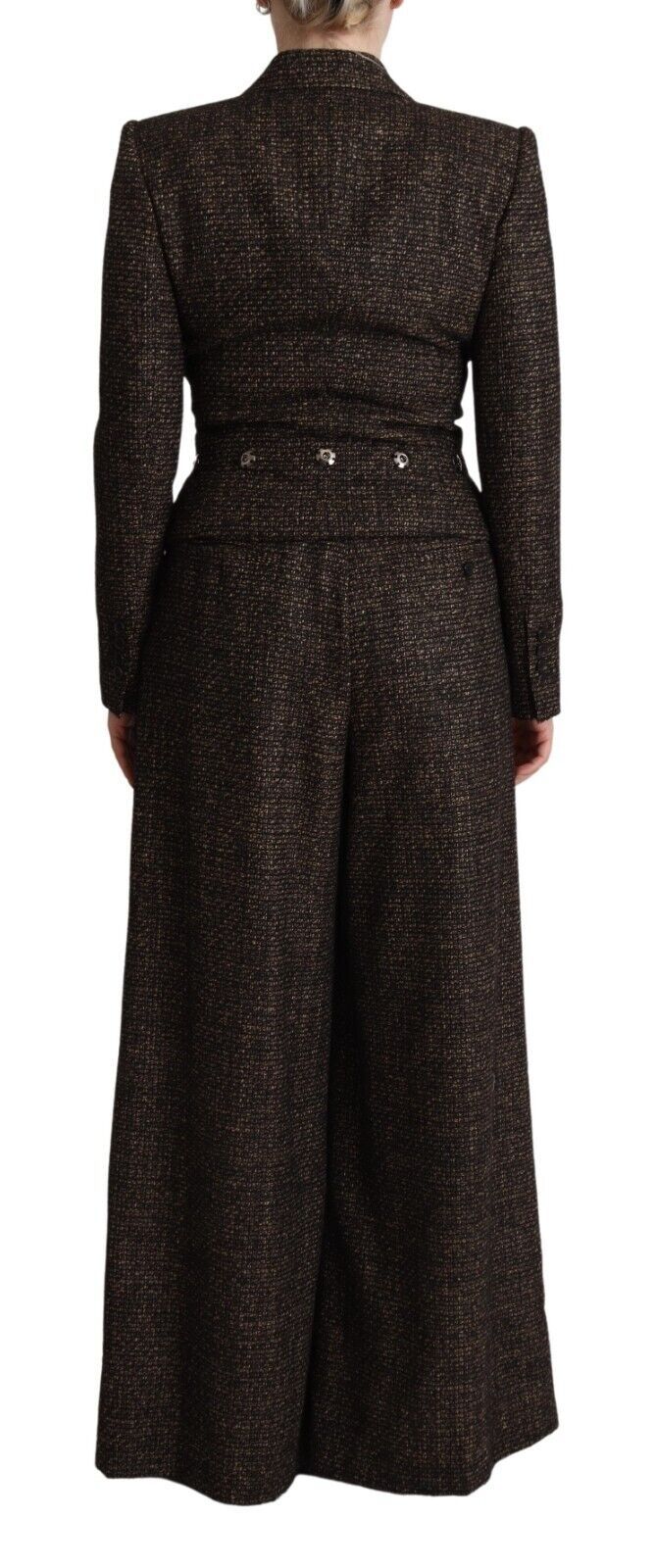 Dolce & Gabbana Dolce & Gabbana Dark Brown Wool Single Breasted 2 Pc Jacket Women's Pants