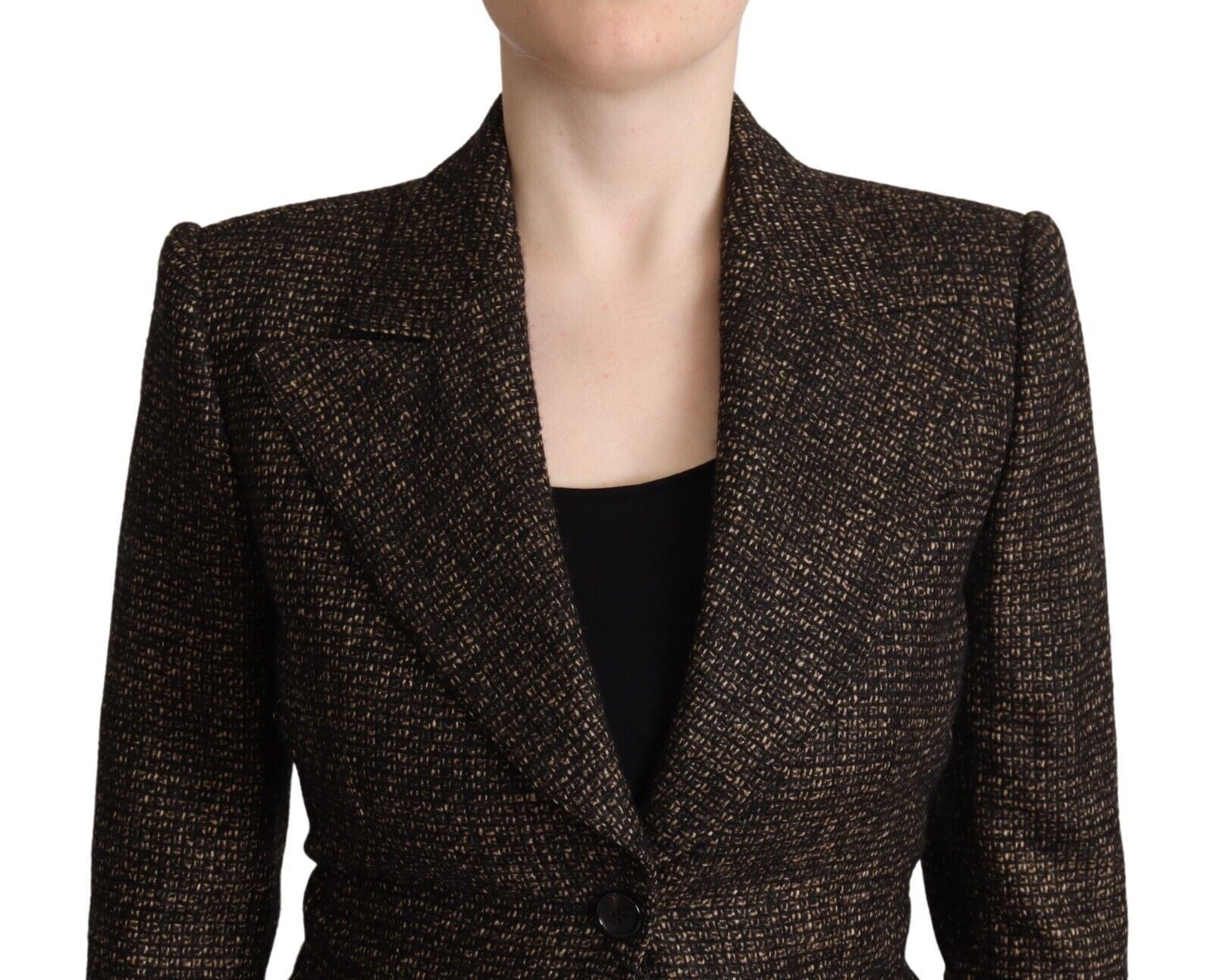 Dolce & Gabbana Dolce & Gabbana Dark Brown Wool Single Breasted 2 Pc Jacket Women's Pants