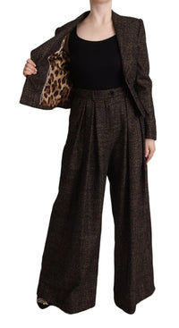 Dolce & Gabbana Dolce & Gabbana Dark Brown Wool Single Breasted 2 Pc Jacket Women's Pants