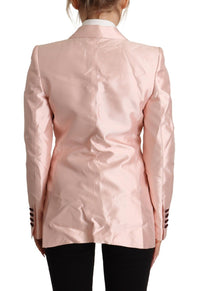 Dolce & Gabbana Dolce & Gabbana Pink Satin Long Sleeves Blazer Coat Women's Jacket
