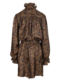 Saint Laurent Women Paisley Pattern Silk Twill Dress