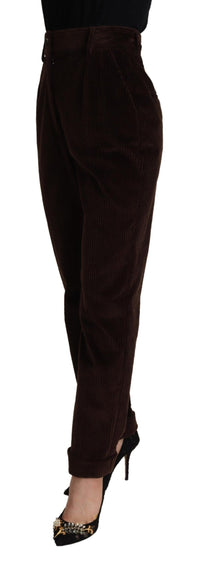 Dolce & Gabbana Bordeaux Corduroy Cotton Trouser Tapered Women's Pants
