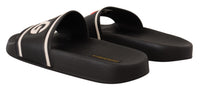 Dolce & Gabbana Dolce & Gabbana Black Leather I Love D&G Slides Women's Sandals