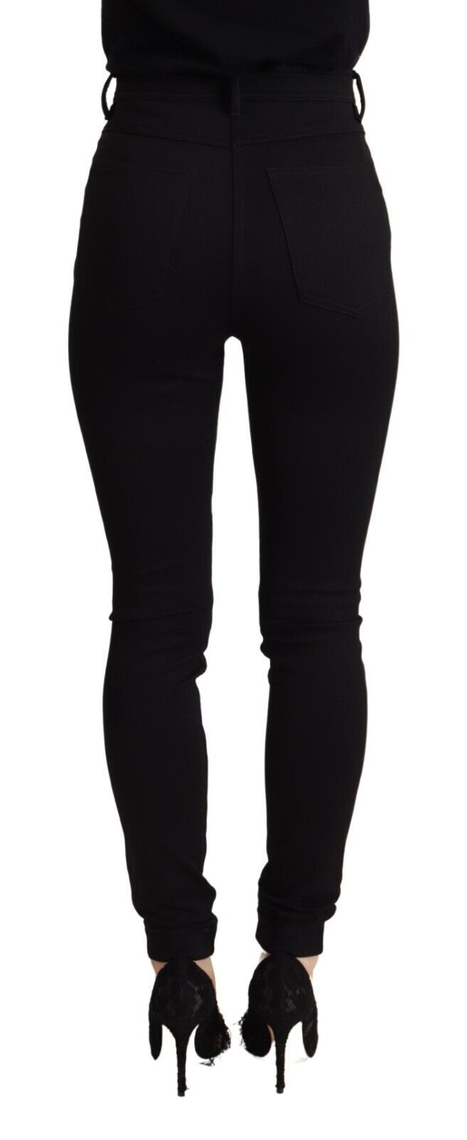 Dolce & Gabbana Black High Waist Skinny Slim Fit Women's Pants