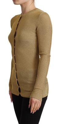 Dolce & Gabbana Gold Viscose Blend Buttons Cardigan Women's Sweater