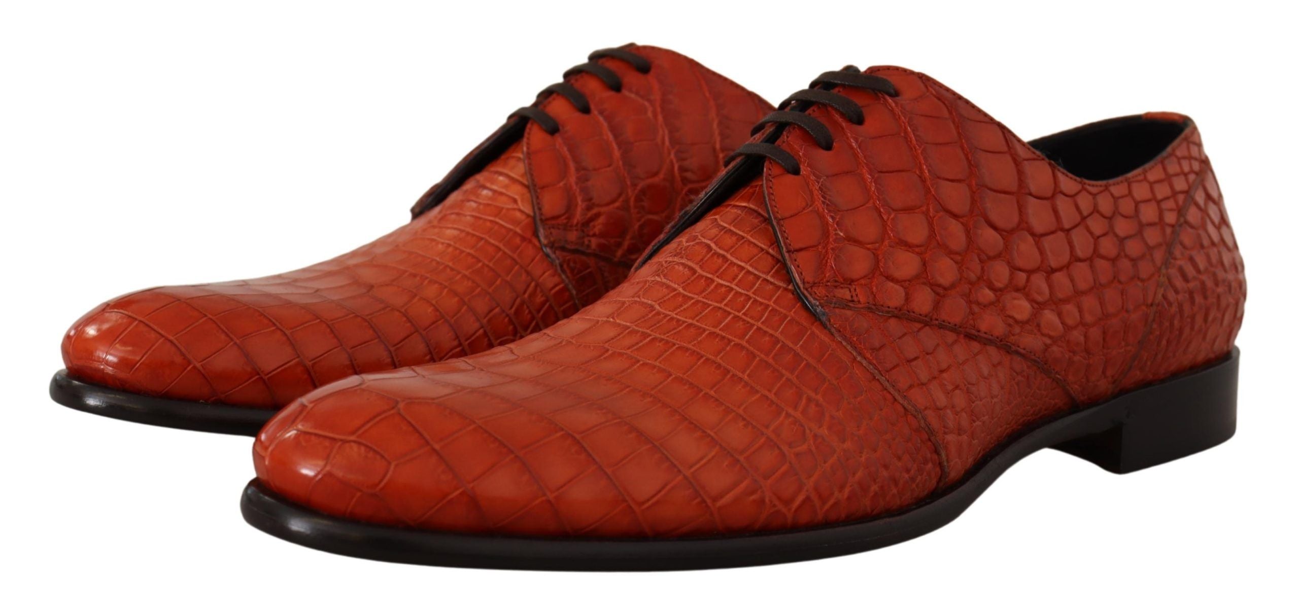 Dolce & Gabbana Dolce & Gabbana Orange Exotic Leather Dress Derby Men's Shoes