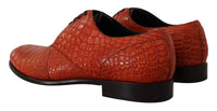 Dolce & Gabbana Dolce & Gabbana Orange Exotic Leather Dress Derby Men's Shoes