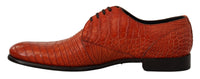 Dolce & Gabbana Dolce & Gabbana Orange Exotic Leather Dress Derby Men's Shoes