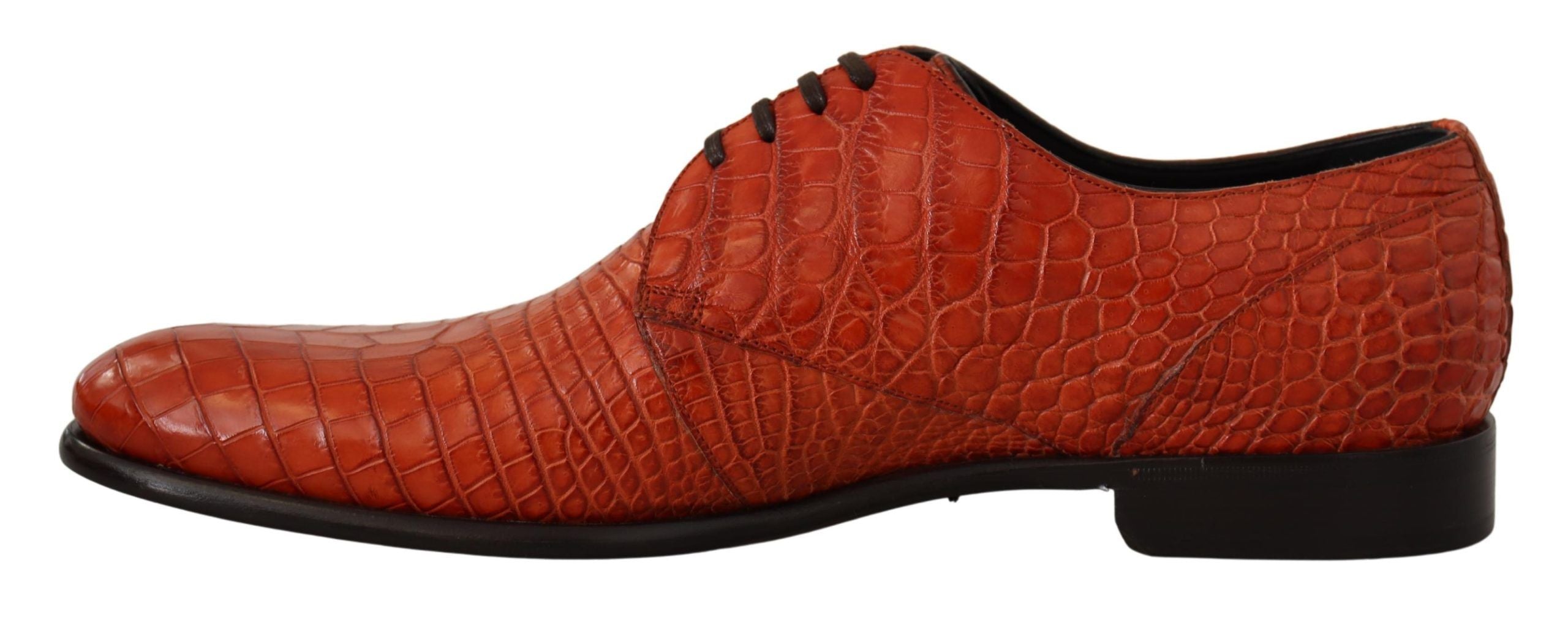 Dolce & Gabbana Dolce & Gabbana Orange Exotic Leather Dress Derby Men's Shoes