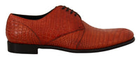 Dolce & Gabbana Dolce & Gabbana Orange Exotic Leather Dress Derby Men's Shoes