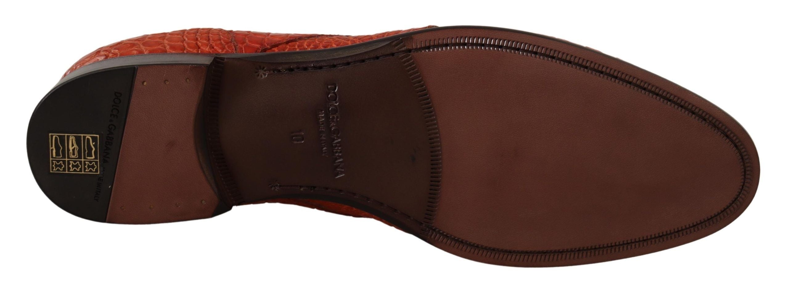Dolce & Gabbana Dolce & Gabbana Orange Exotic Leather Dress Derby Men's Shoes