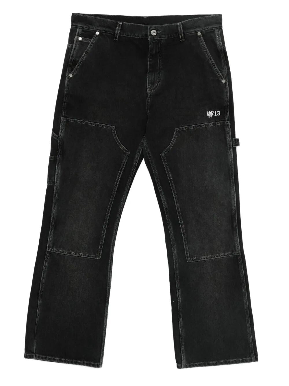 Off White Men `Gothic Ow` Flare Carpenter Jeans