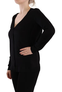 Dolce & Gabbana Black Wool V-neck Long Sleeves Pullover Women's Top