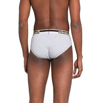 Roberto Cavalli Grey Melange Cotton Jersey Stretch Brief Slip-2-Pack-