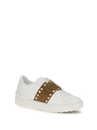 Valentino Garavani Women Rockstud Untitled Sneakers With Suede Band