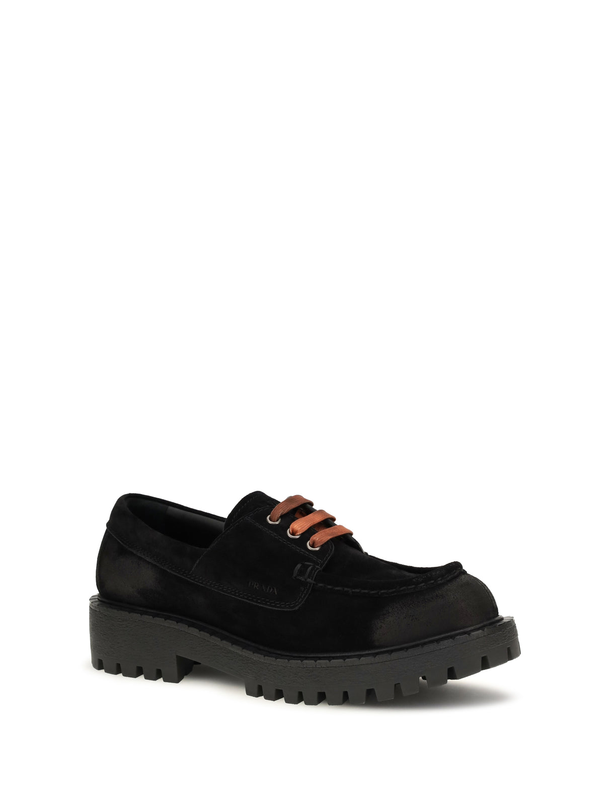 PRADA Prada Men Suede Lace-Up Loafers