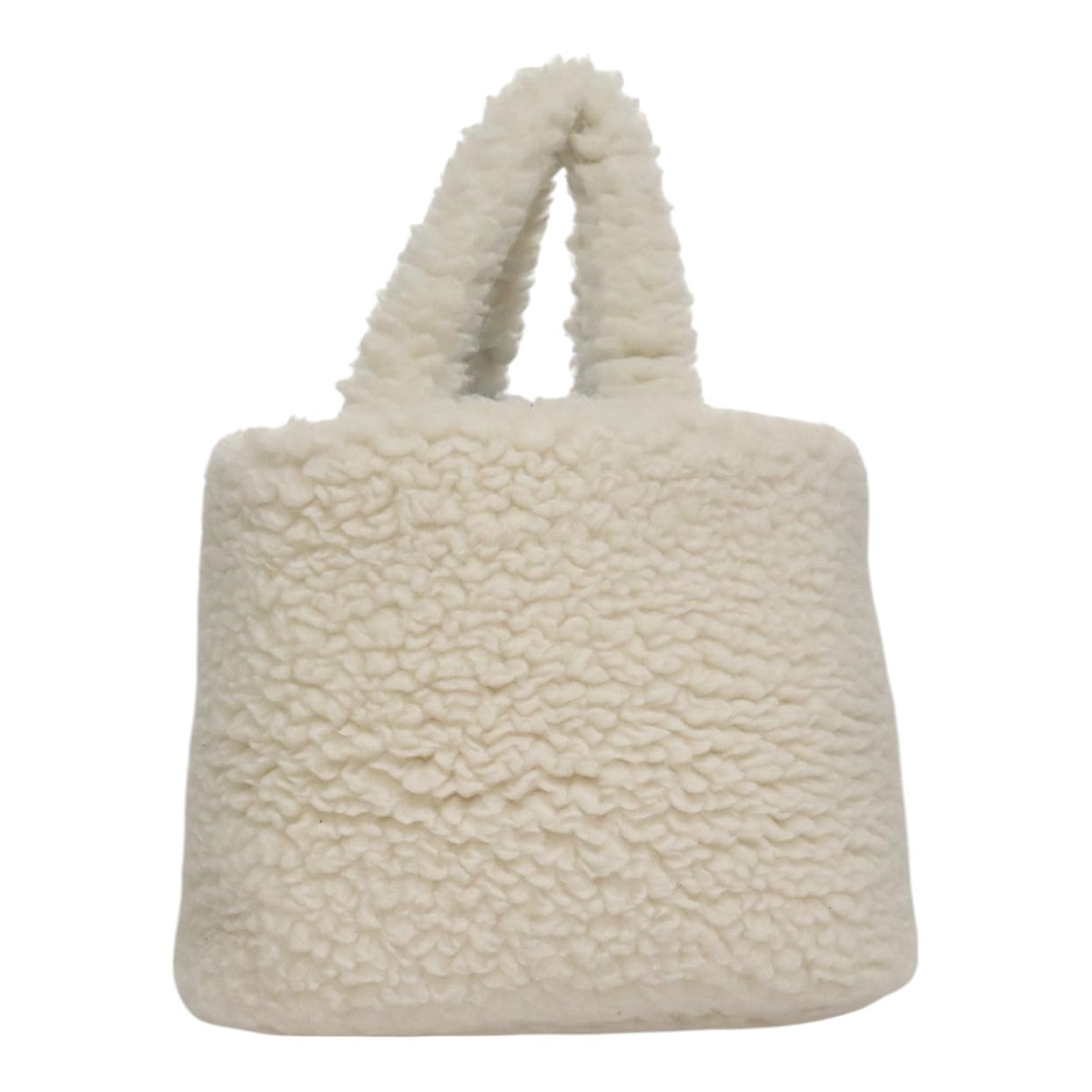Prada Shearling White Wool Handbag (Pre-Owned)