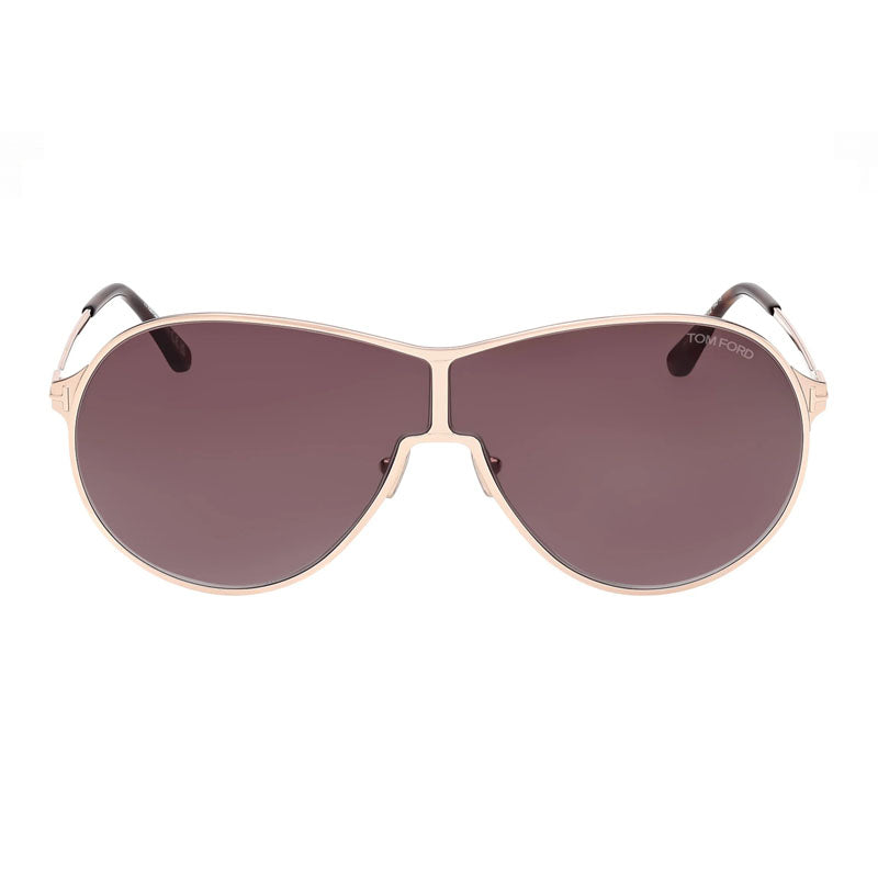 Tom Ford Sunglasses Aviator Full Rim, Shiny Rose Gold Frame and Roviex Gradient Lens FT117428K