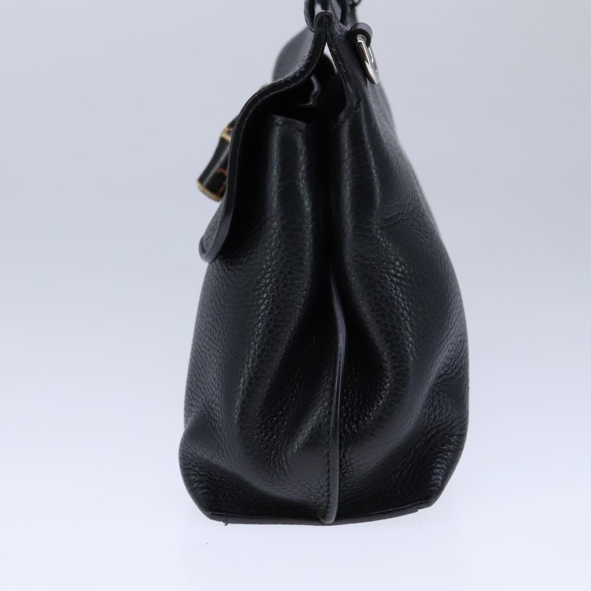 Gucci Bamboo Black Leather Handbag (Pre-Owned)
