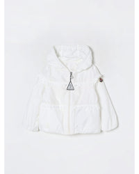 Moncler Hooded Ruffle Jacket Kids White