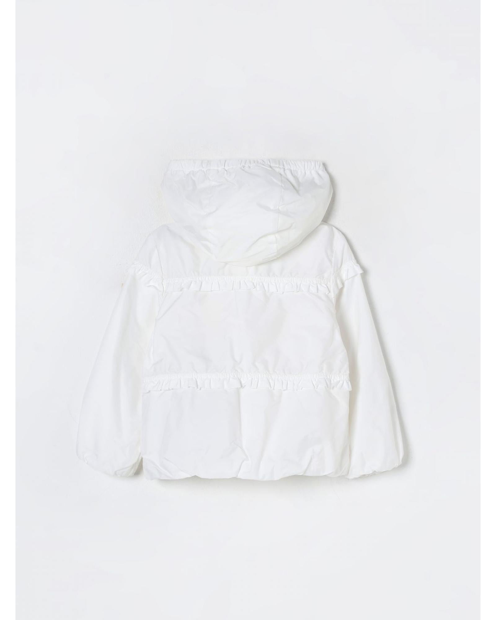 Moncler Hooded Ruffle Jacket Kids White