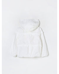 Moncler Hooded Ruffle Jacket Kids White