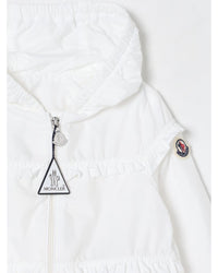 Moncler Hooded Ruffle Jacket Kids White