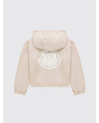 Moncler Cropped ZipUp Jacket Ruffled Collar Kids Pink