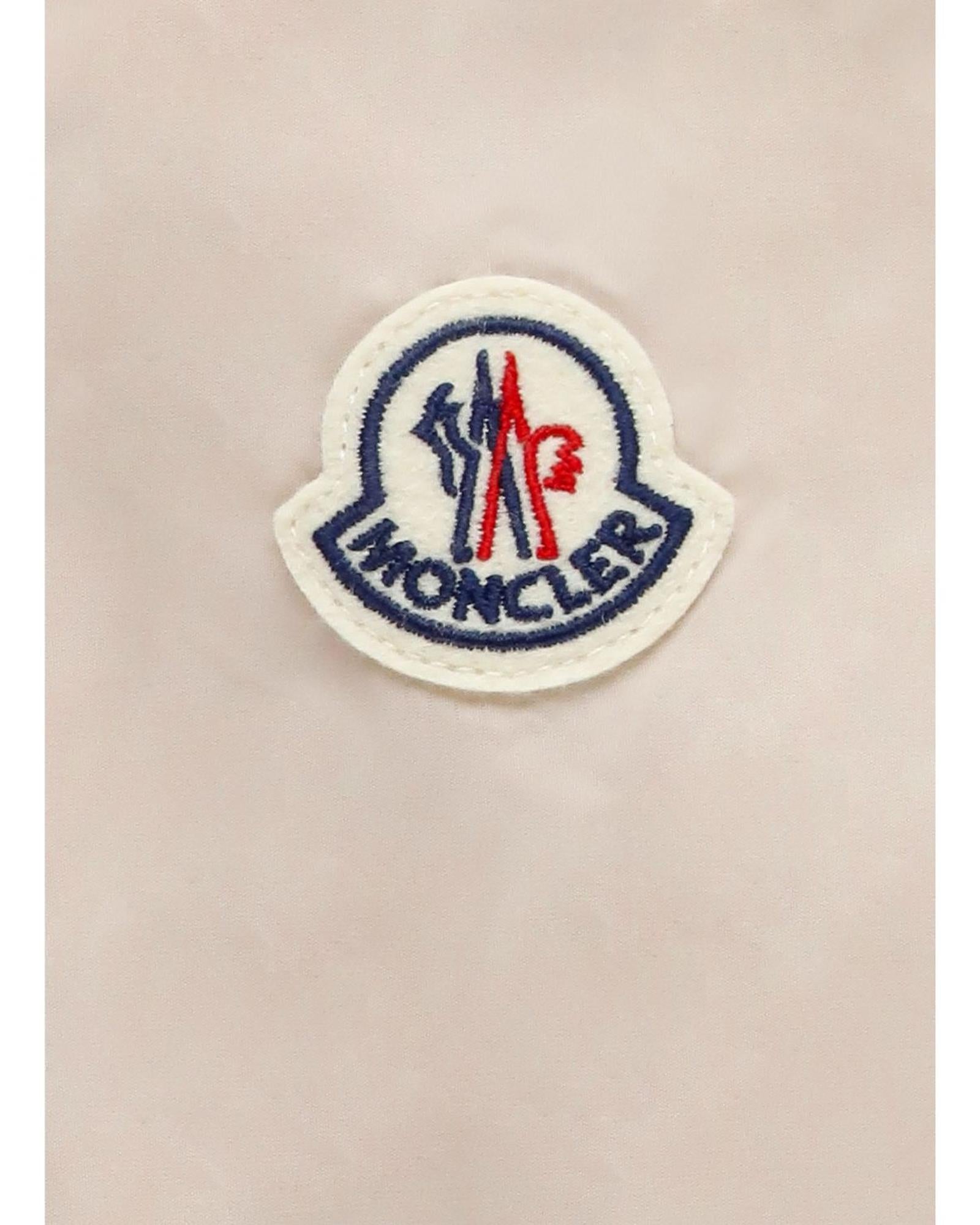 Moncler Cropped ZipUp Jacket Ruffled Collar Kids Pink